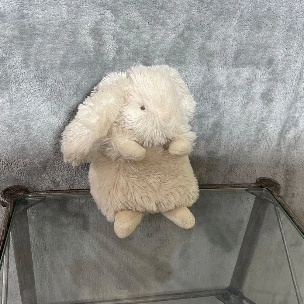 Bunnies By The Bay Roly Poly Rutabaga Cream Rabbit Plush Bean Bag Toy 6”
